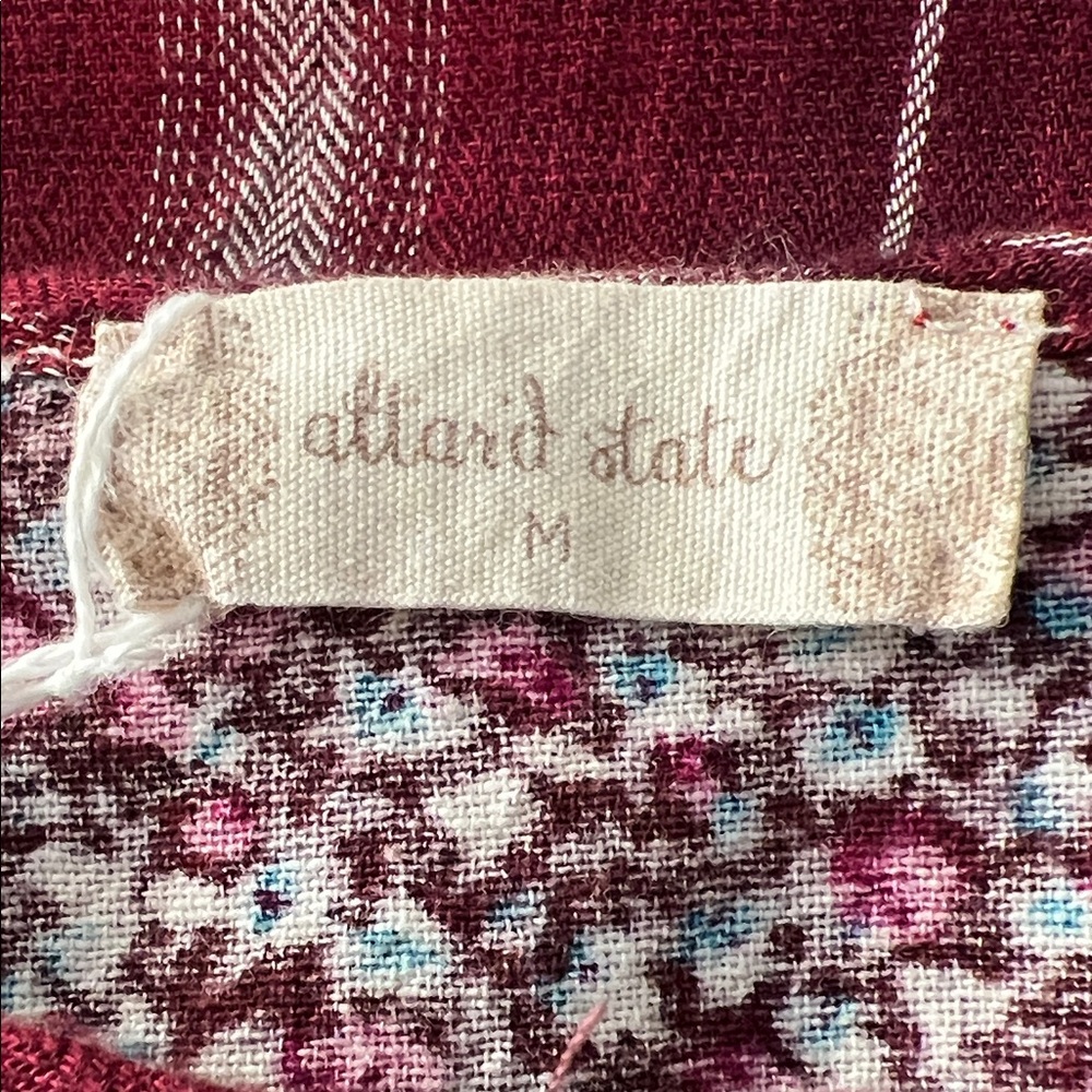 🌻Altar'd State Burgundy long Boho shirt Med C354 - Picture 2 of 7